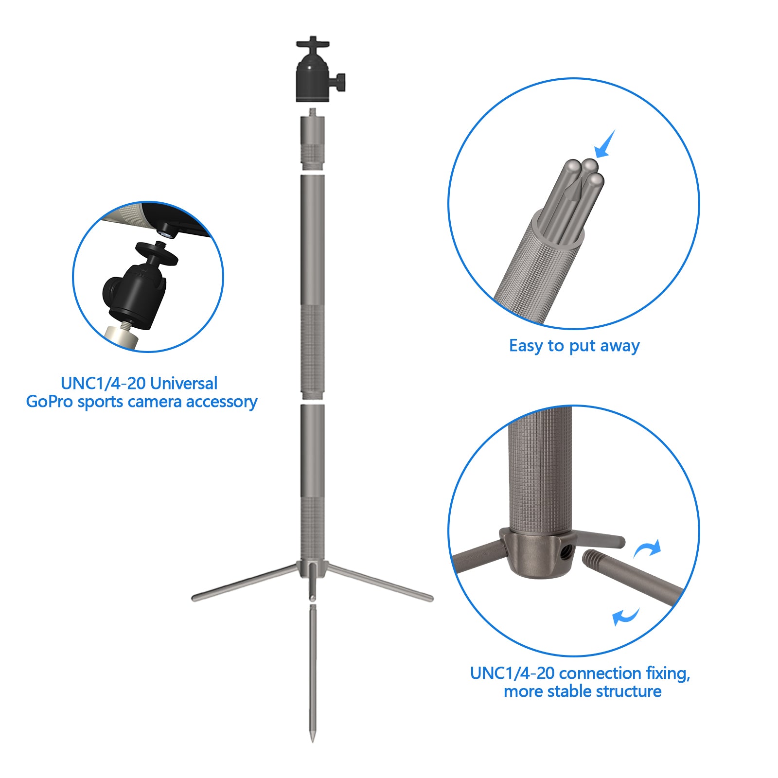 T21 Kids Puzzle Tripod with 360º swivel UNC1/4-20 connector.