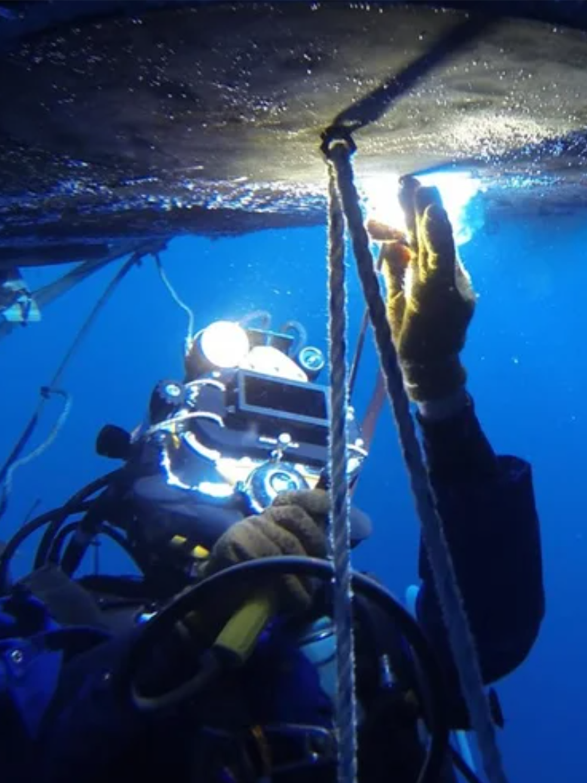 Underwater working flashlight